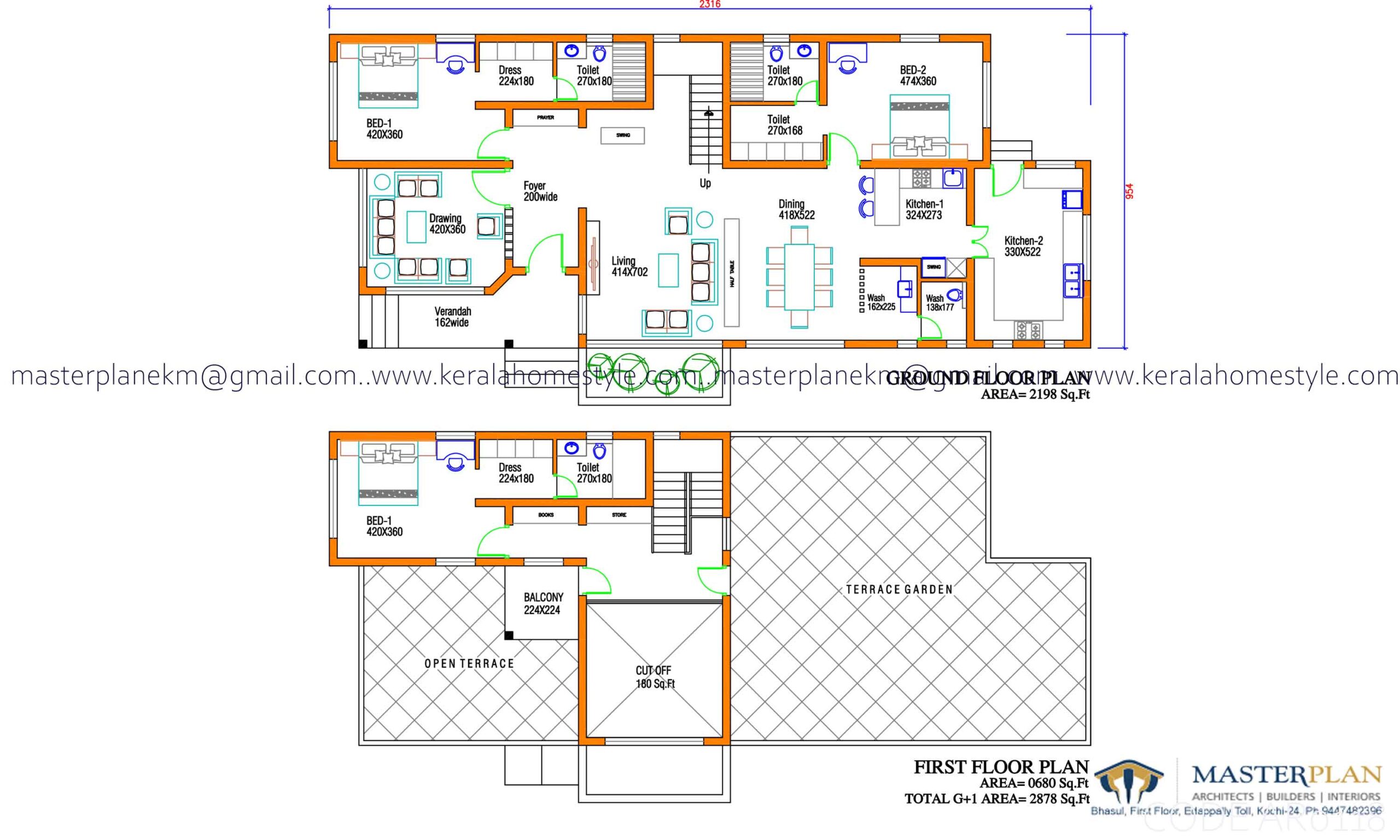 2+1 Bed room House 2878 Sq.Ft