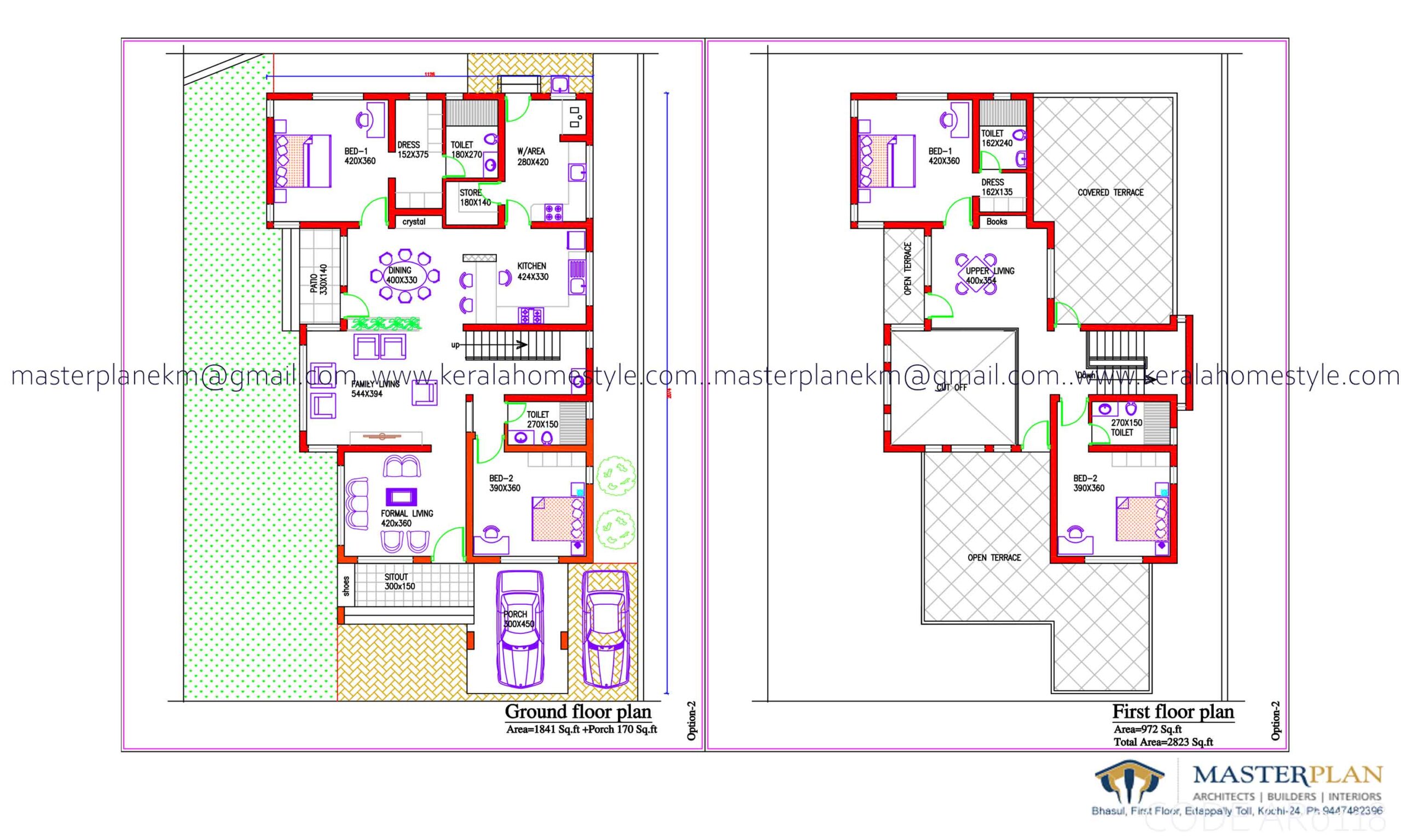 4 Bed room house Plan 2820 Sq.Ft