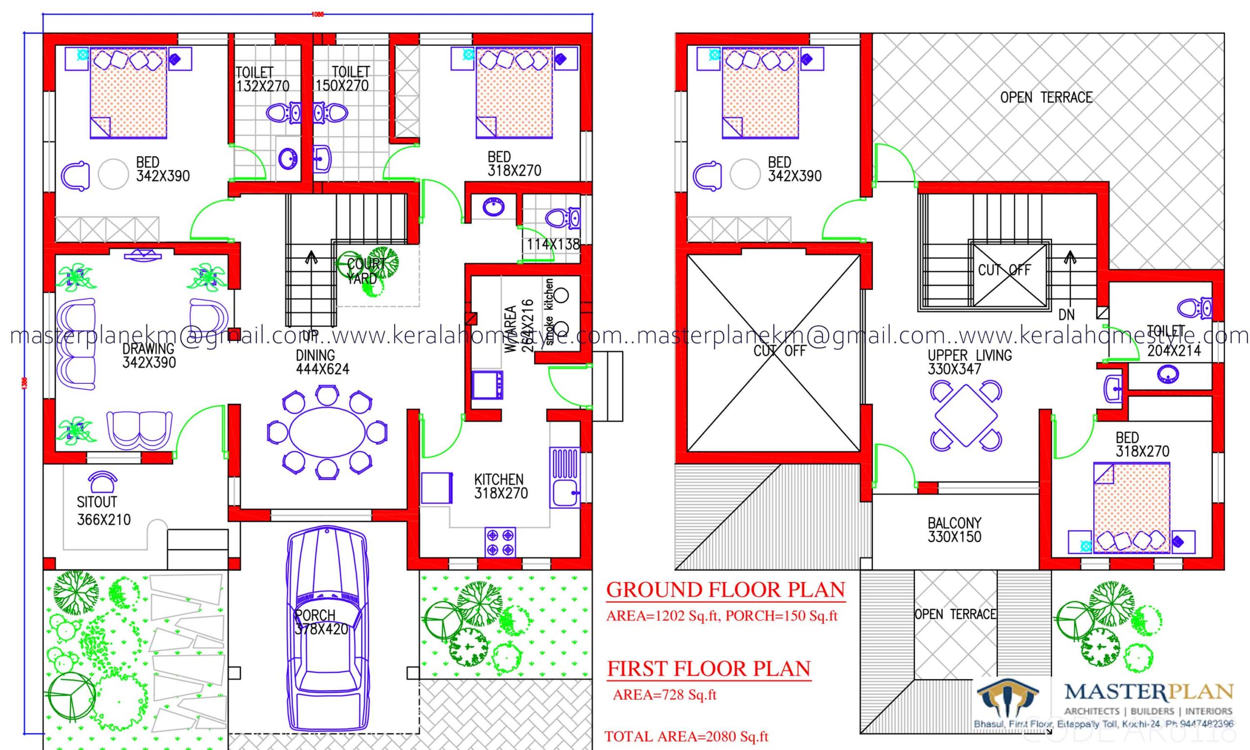 4 Bed room, 2080 Sq.ft House